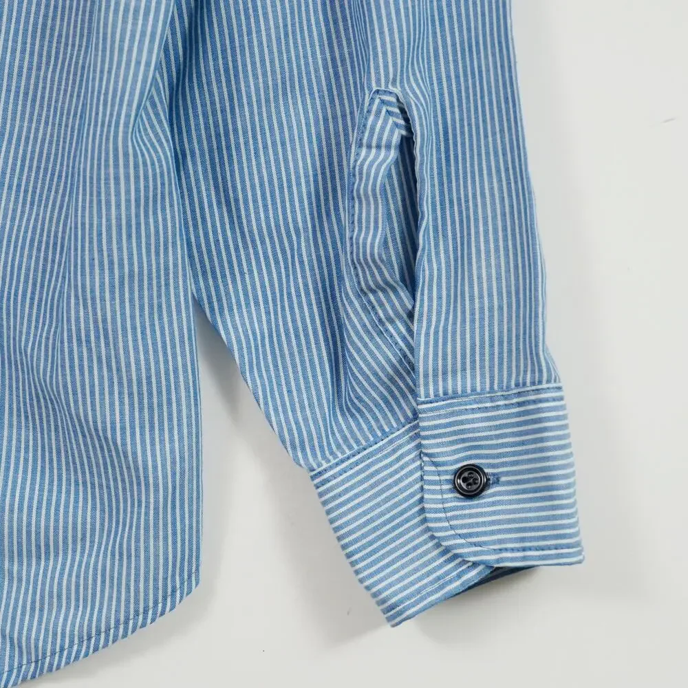 Vintage LEVI'S White Tab Blue Striped Button Down Shirt Men's M